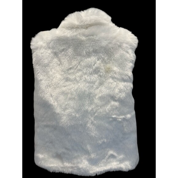 Carter's Vest Girls Size 24 Months White Fluffy Sleeveless Faux Fur Snap Front - Picture 4 of 8